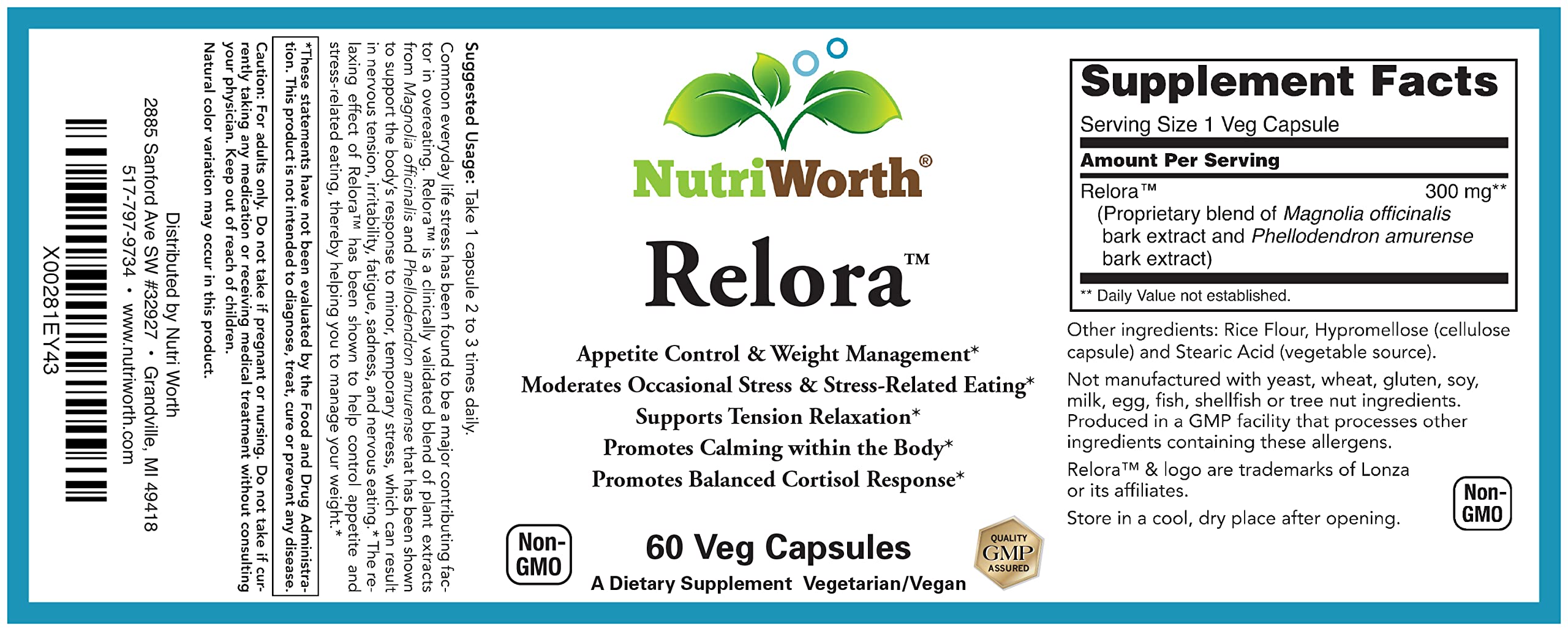 NutriWorth Relora packaging and product box