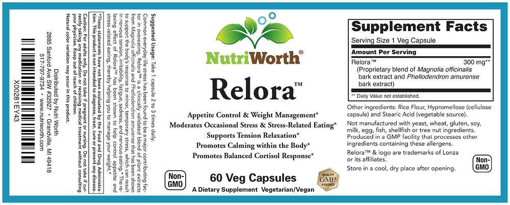 NutriWorth Relora packaging and product box