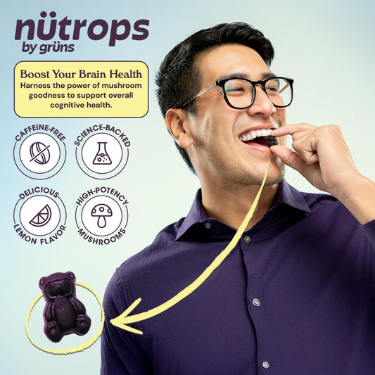 Lemon-flavored Nutrops gummies packaging