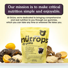 Gruns Nutrops packaging displayed on a store shelf