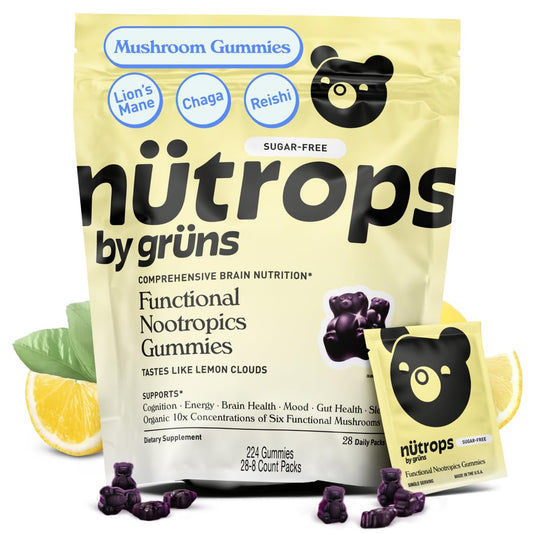 Nutrops Sugar-Free Lions Mane Gummies bottle and box