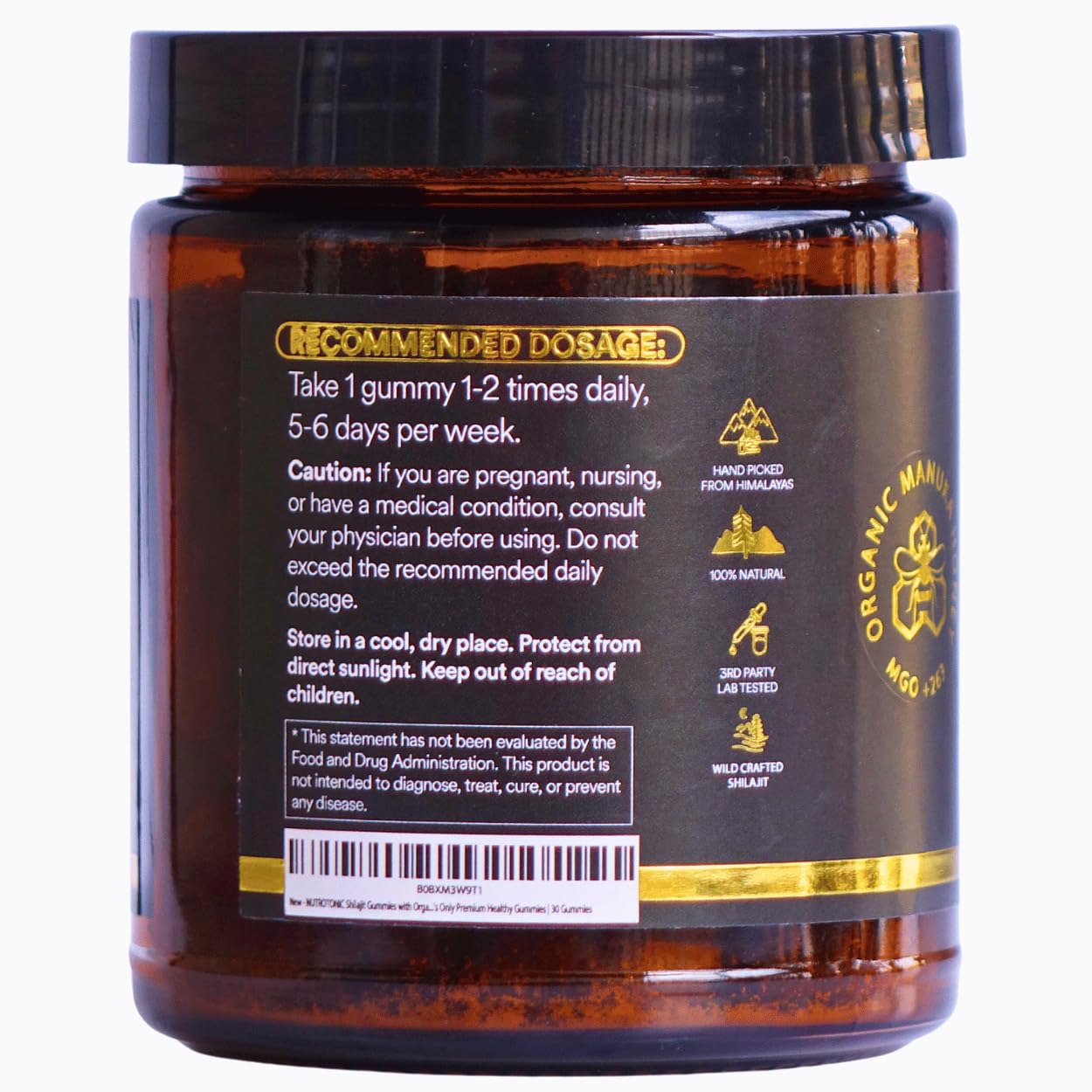 Ingredients list visible on label of NutroTonic packaging