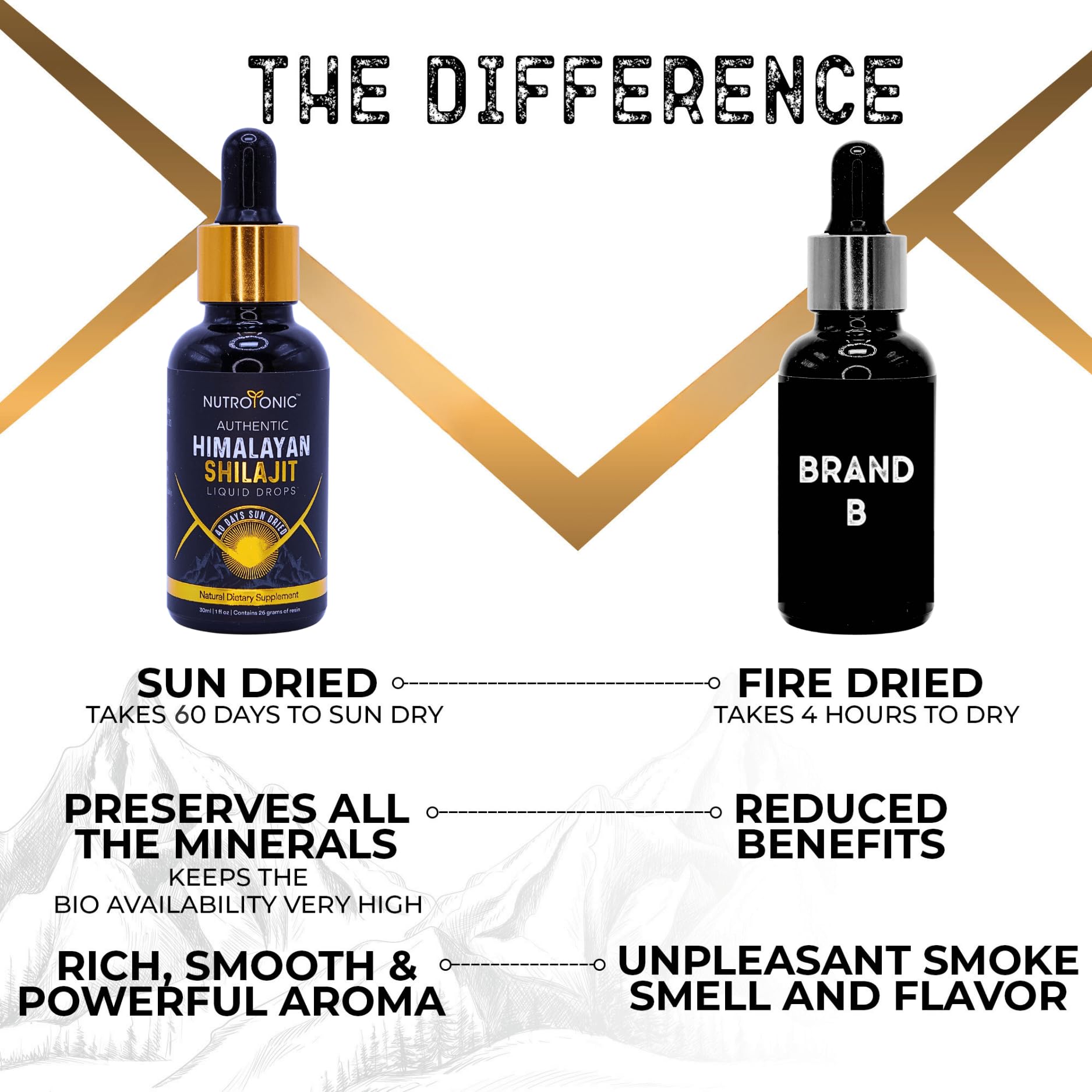 Illustration of fulvic and humic acids found in Shilajit