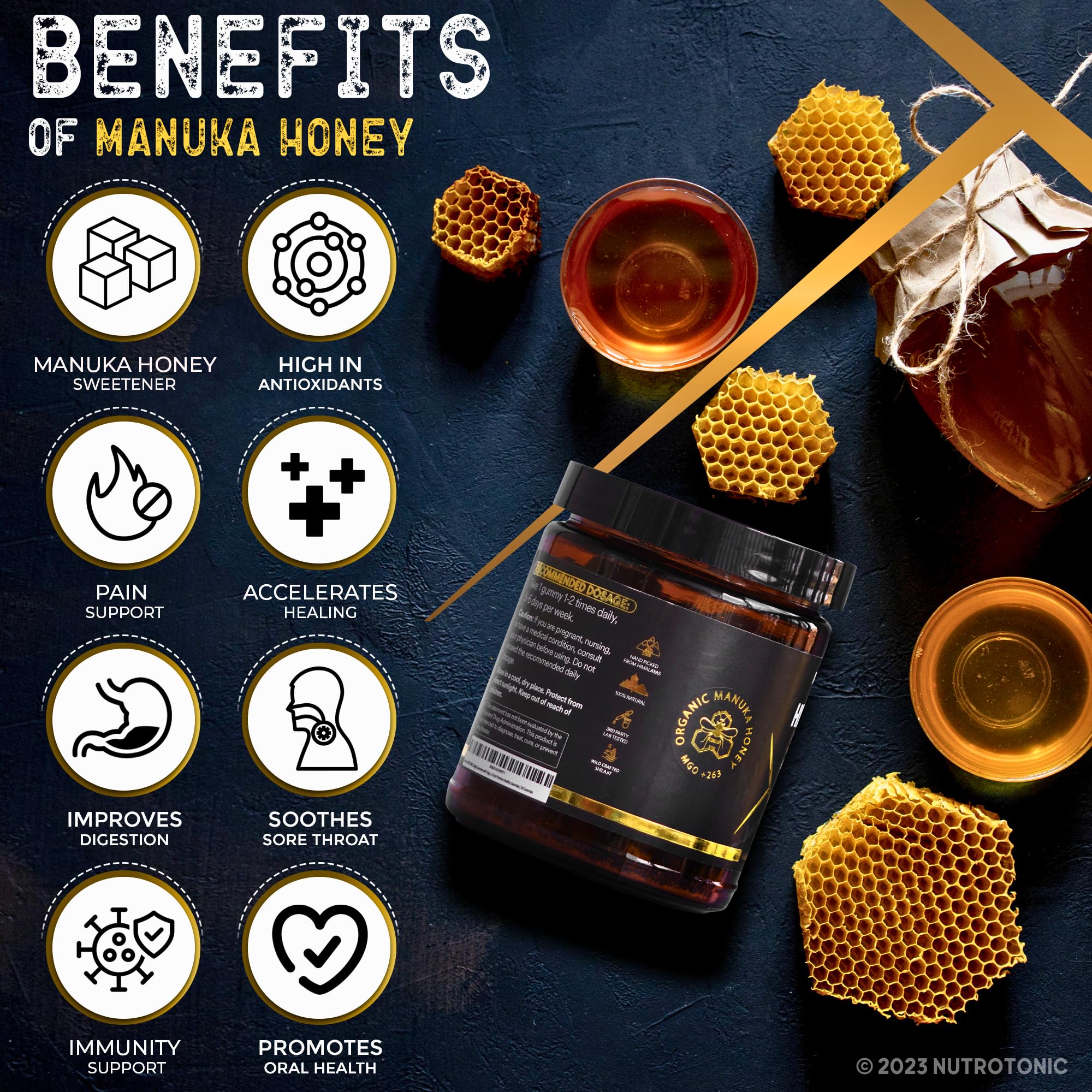 NutroTonic Shilajit Gummies Himalaya-origin sourcing imagery