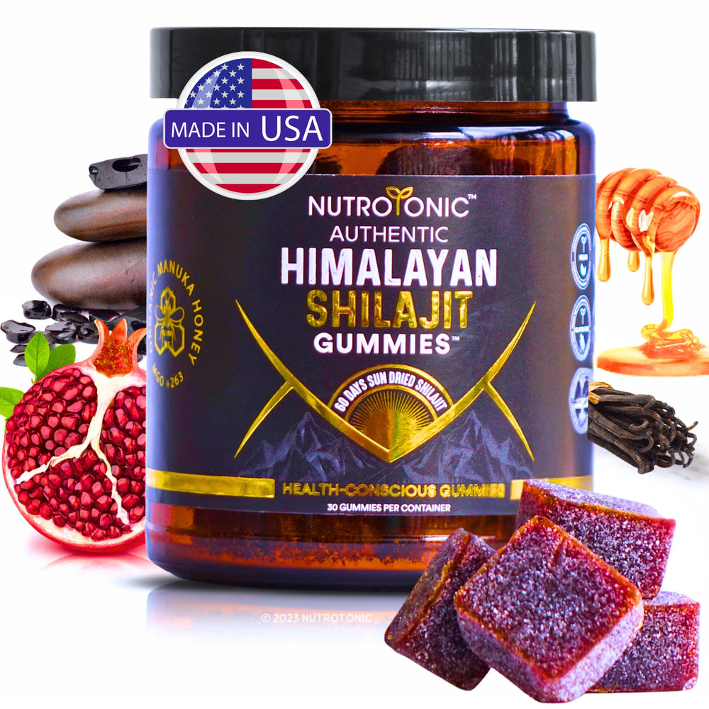 NutroTonic Shilajit Gummies pack shot for easy daily vitality support