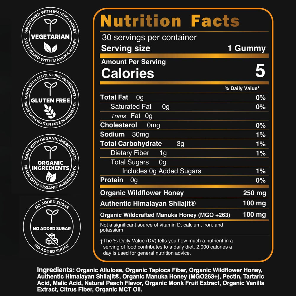 Close-up of NutroTonic gummies with peach-vanilla color and smooth texture.