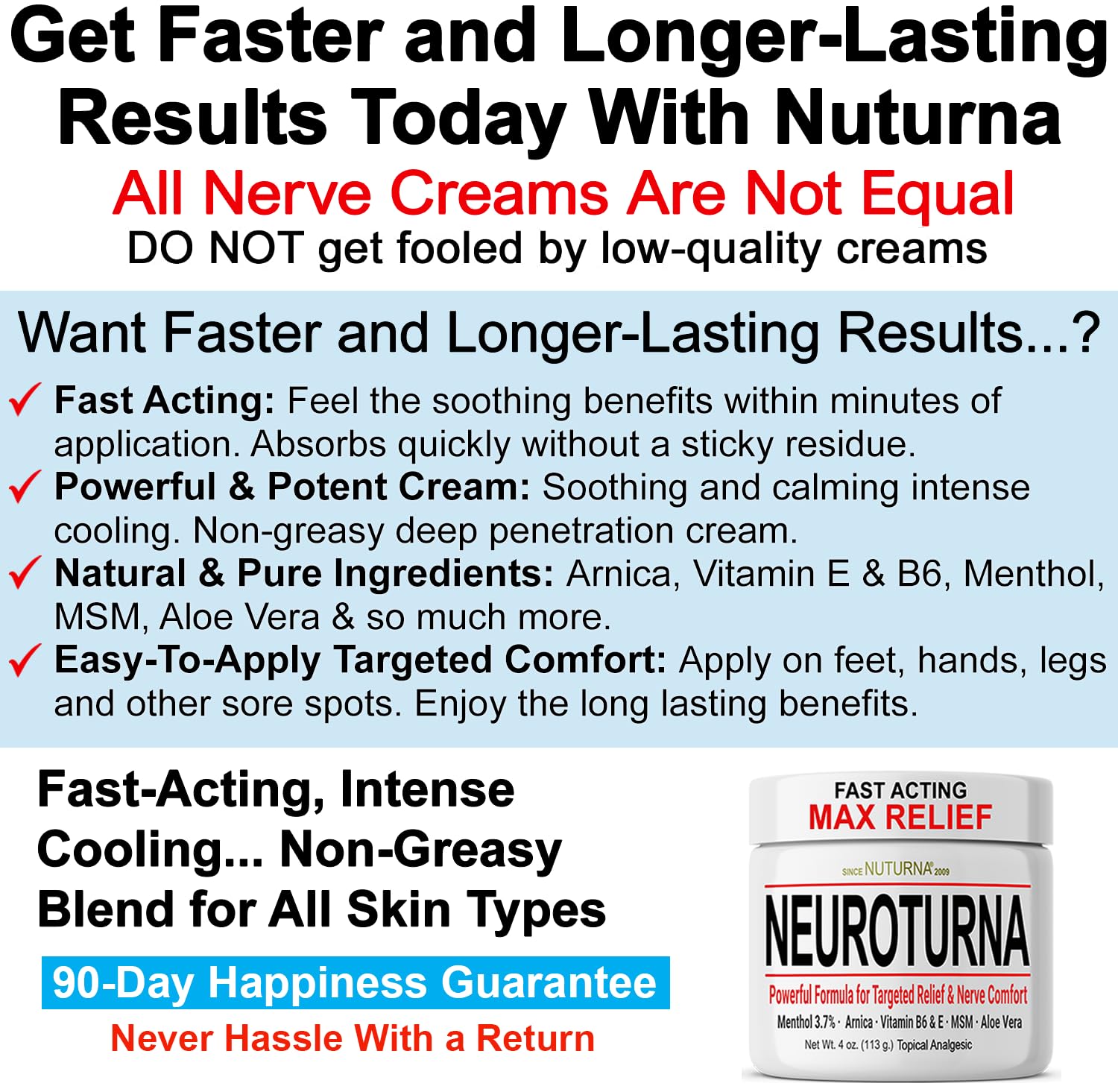 Nuturna Neuropathy Nerve Relief Cream menthol glow emphasizes cooling sensation potential.