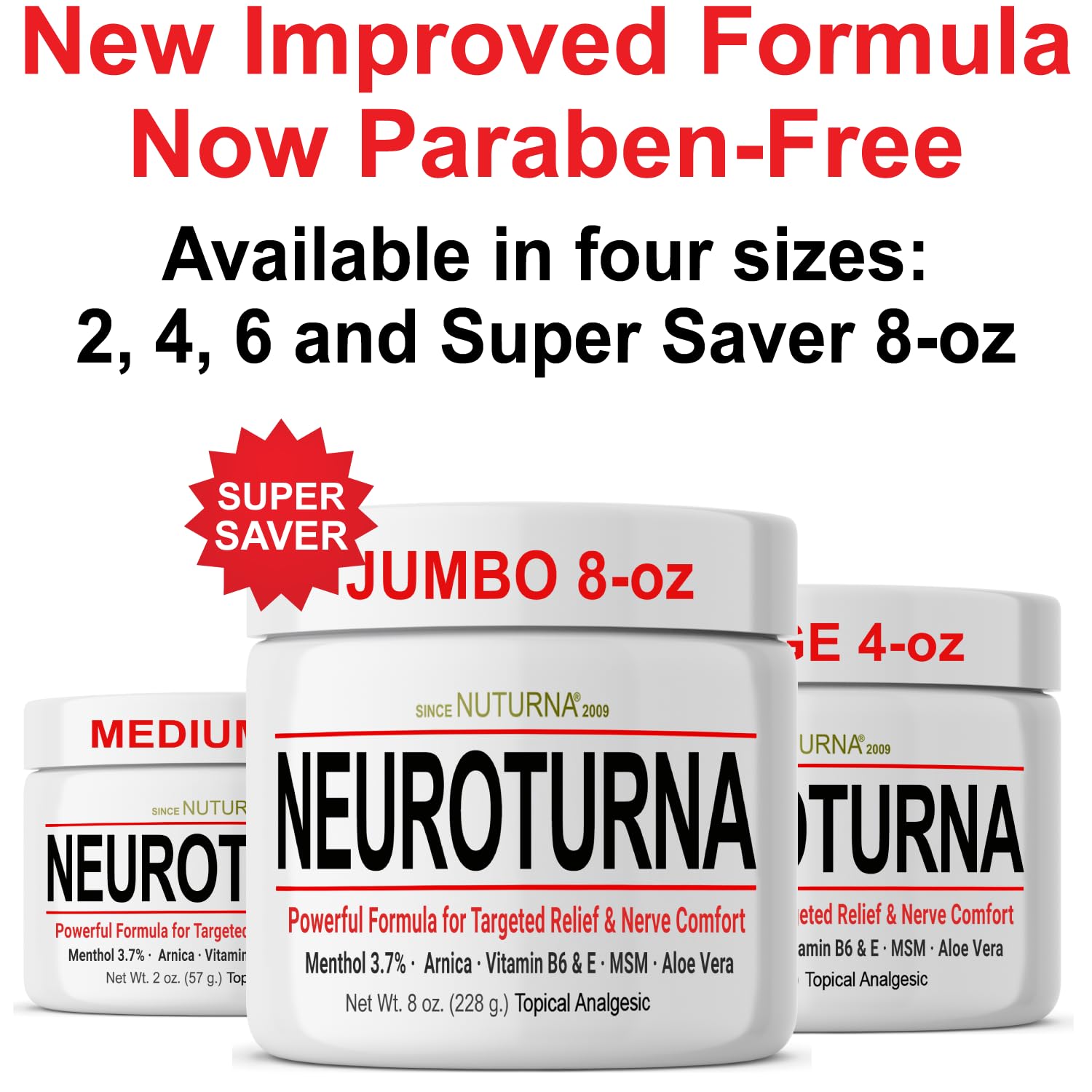 Nuturna Neuropathy Nerve Relief Cream USA-made badge reinforces quality and local production.