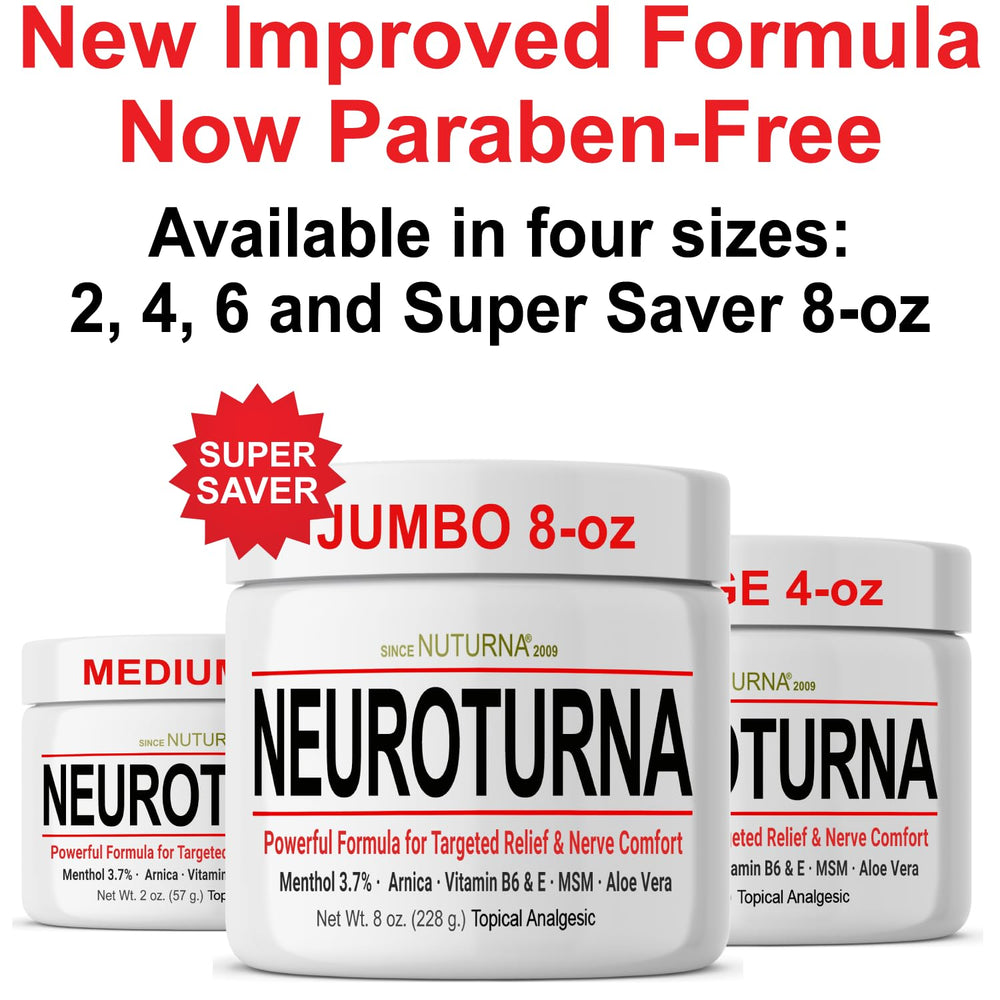 Nuturna Neuropathy Nerve Relief Cream USA-made badge reinforces quality and local production.