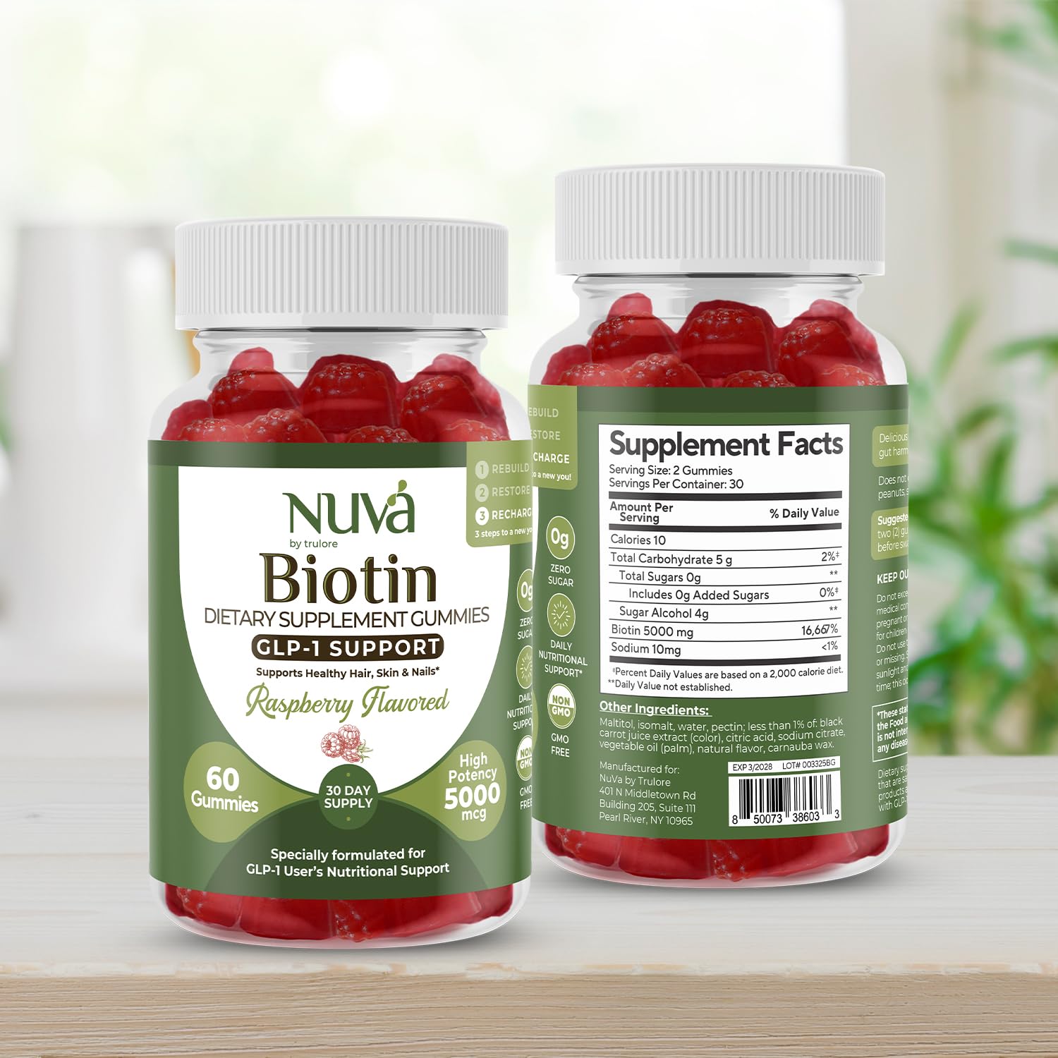 Non-GMO, allergen-free seals on NuVa packaging