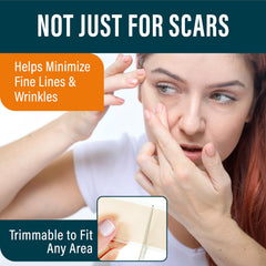 NUVADERMIS medical-grade silicone scar tape applied to a scar for treatment