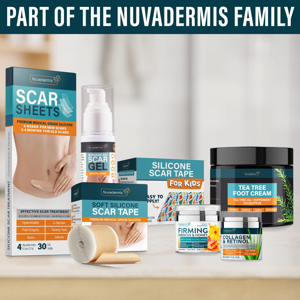 NUVADERMIS scar tape packaging-contents clearly shown for confident selection