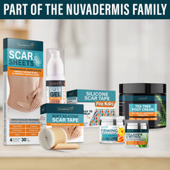 NUVADERMIS scar tape packaging-contents clearly shown for confident selection