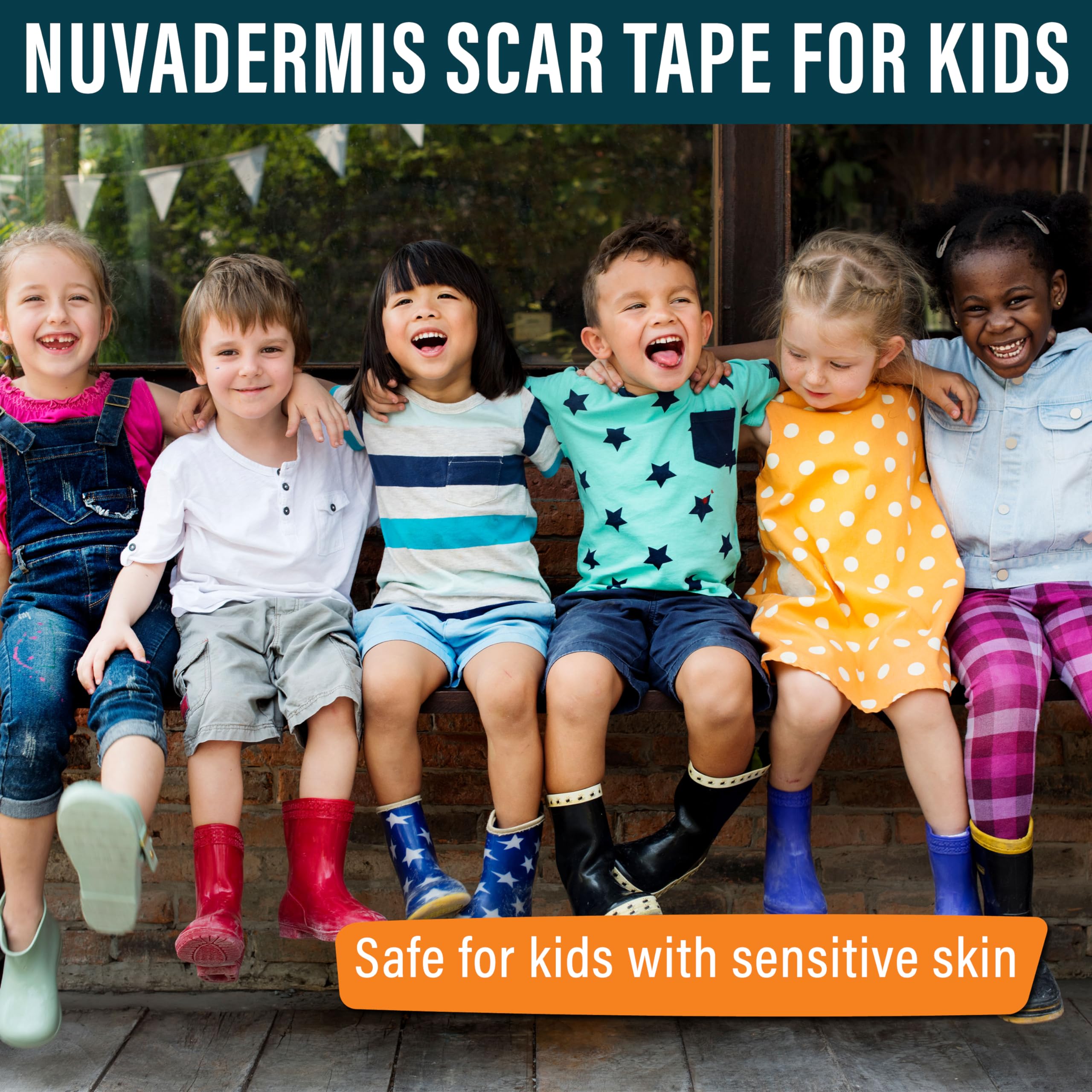 NUVADERMIS scar tape soft breathable material highlights kid comfort during wear