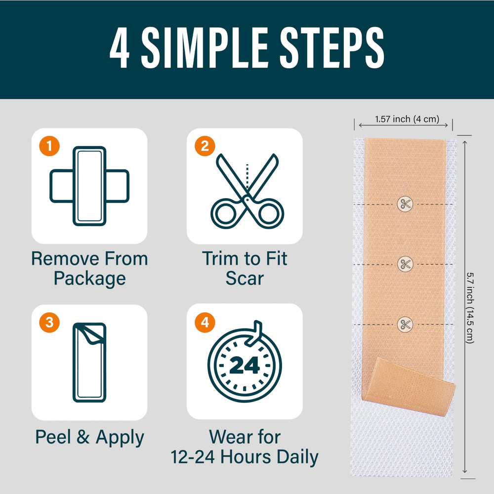 NUVADERMIS silicone-scar-sheet-24-hour-wear demonstrates all-day comfort.