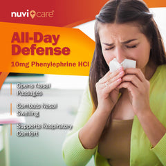 NUVICARE tablet close-up red pill indicating easy-to-swallow design
