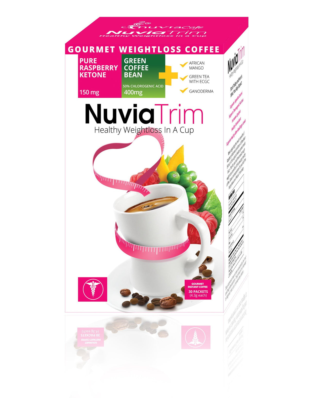 Nuvia Trim box containing 30 instant coffee sachets