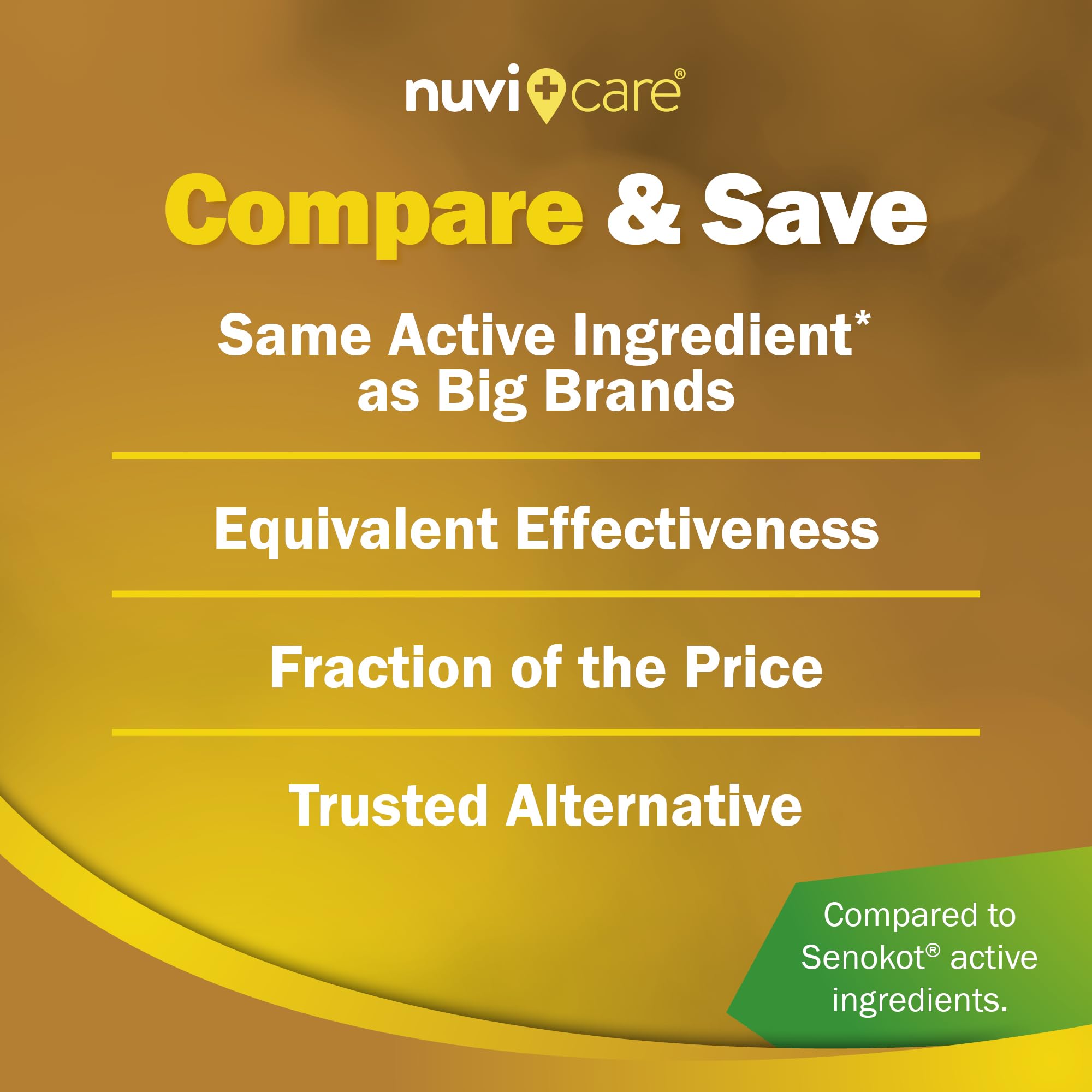 NUVICARE Senna tablets kid friendly illustration signals family use