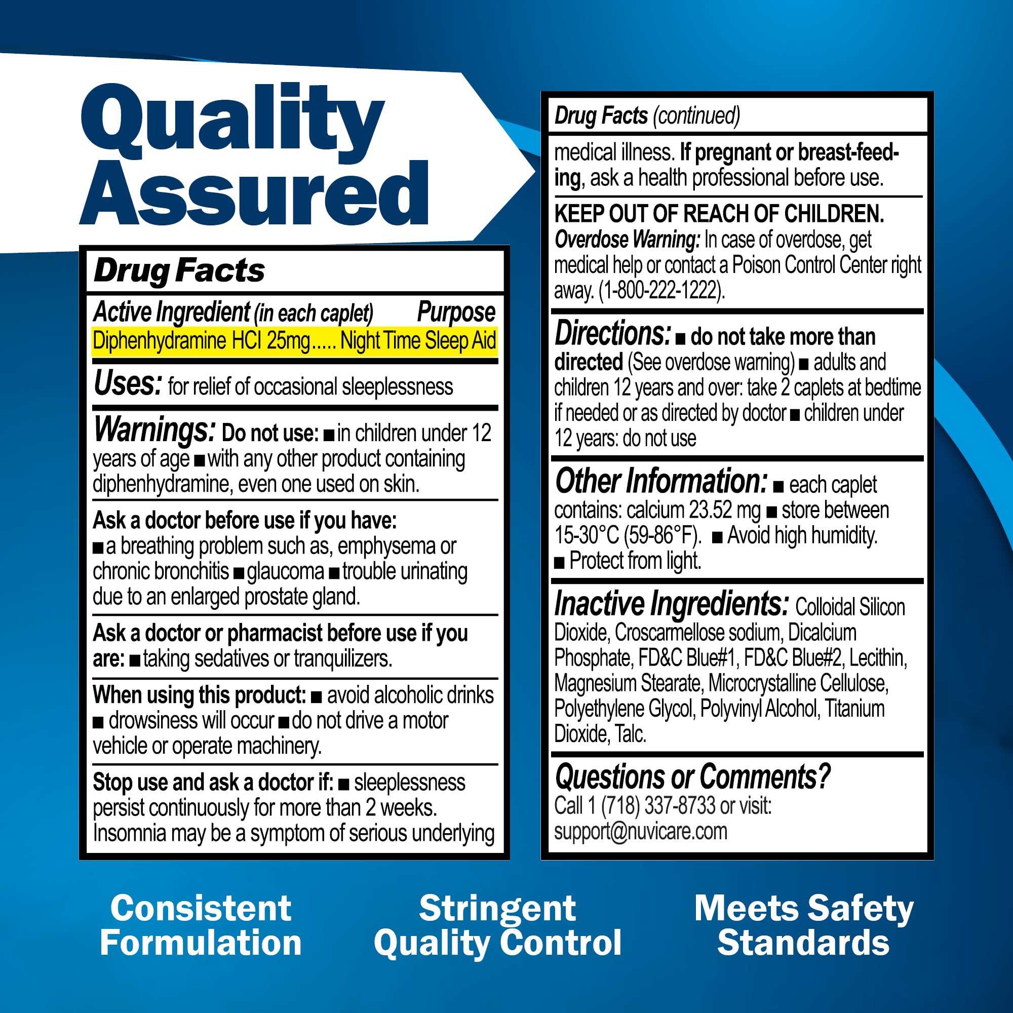 NUVICARE Sleep Aid comparison image references Simply Sleep option, implying comparable active ingredient and value.