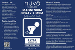 Nuvo Wellness Magnesium Spray with MSM 12oz highlighting lavender scent