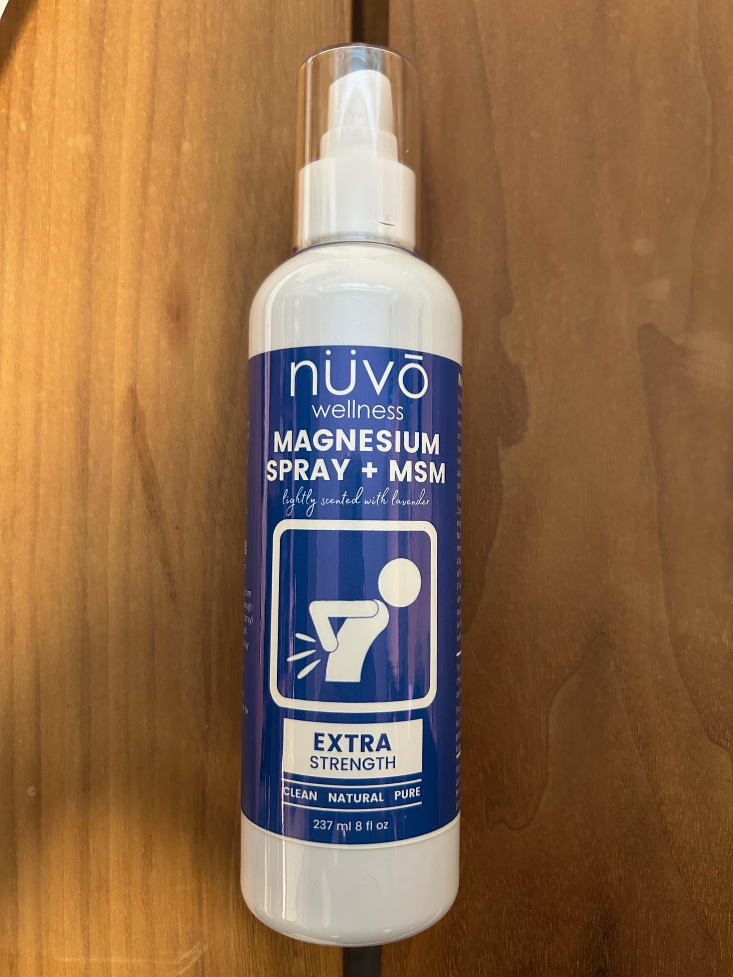 Side view of Nuvo Wellness Magnesium Spray with MSM 12oz