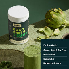 Product photo with measuring scoop and powder