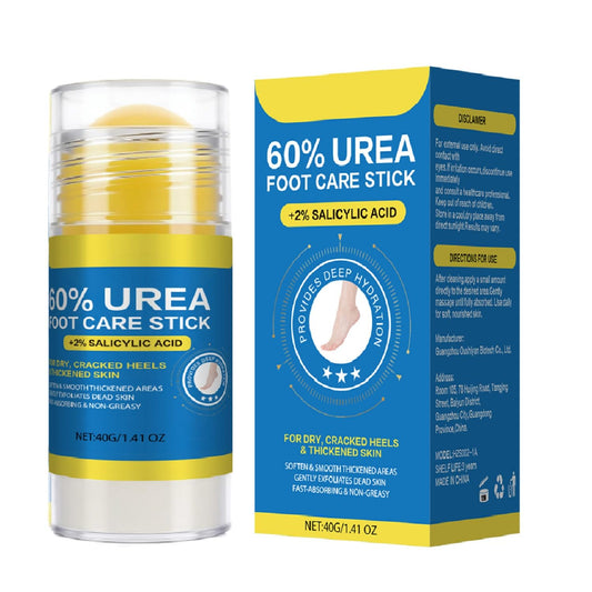 nvyue 60% urea stick applied to cracked feet for targeted hydration.