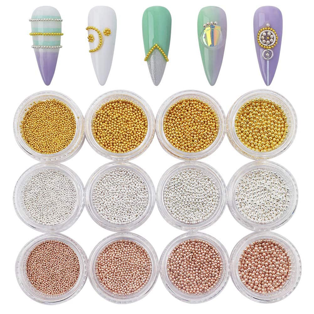 NW Mesiyun gold micro beads for sparkling nail art accents.