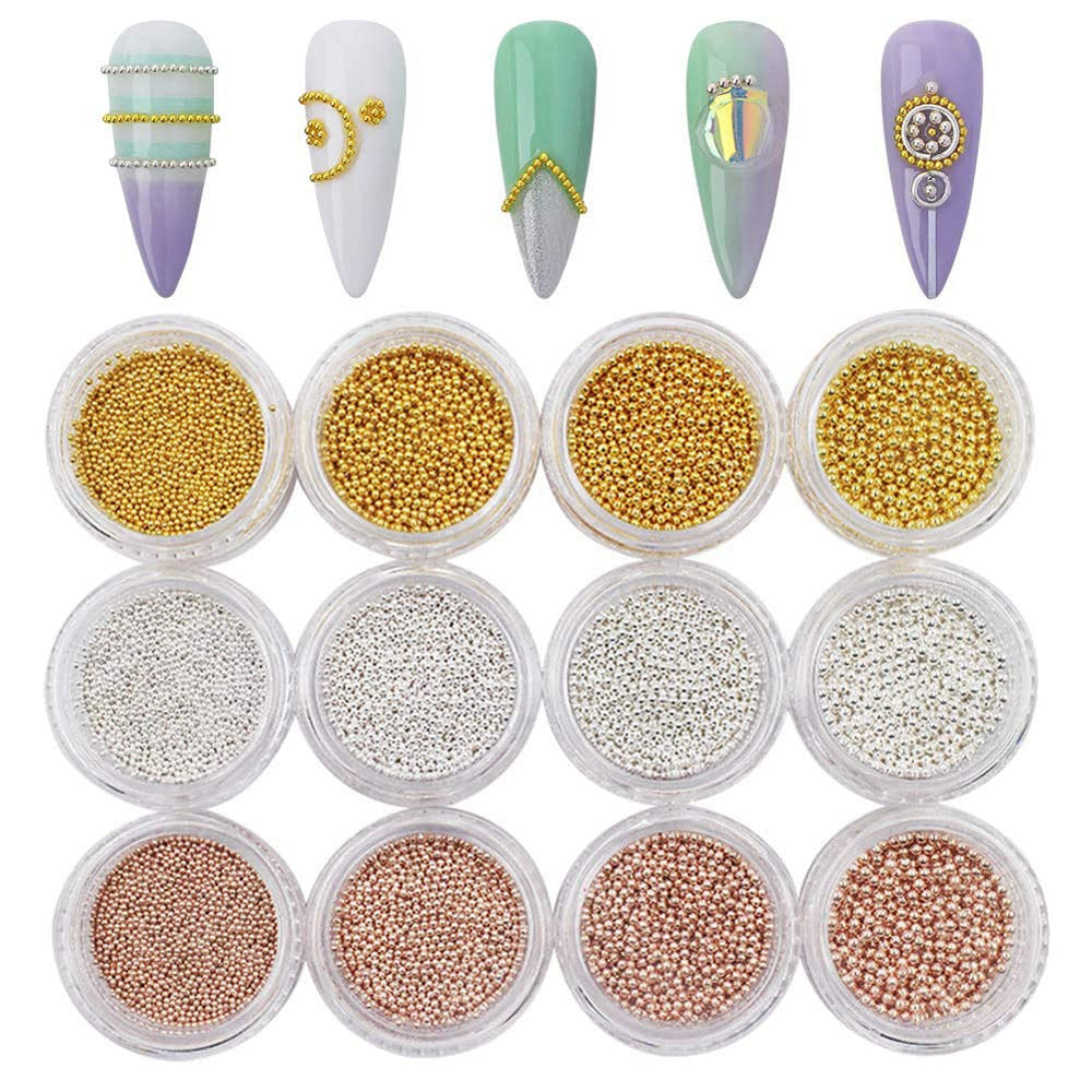 NW Mesiyun gold micro beads for sparkling nail art accents.