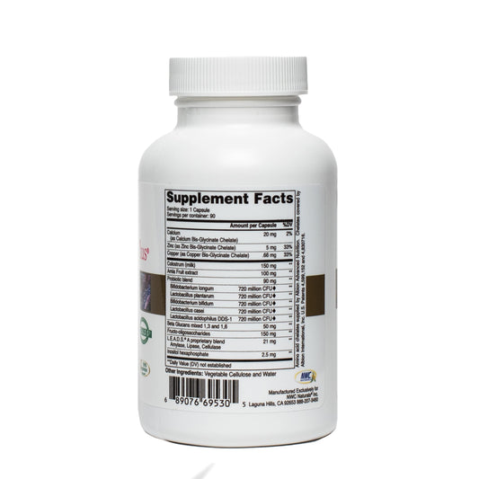 Ingredients highlight featuring IP6, Zinc, Colostrum and Prebiotics