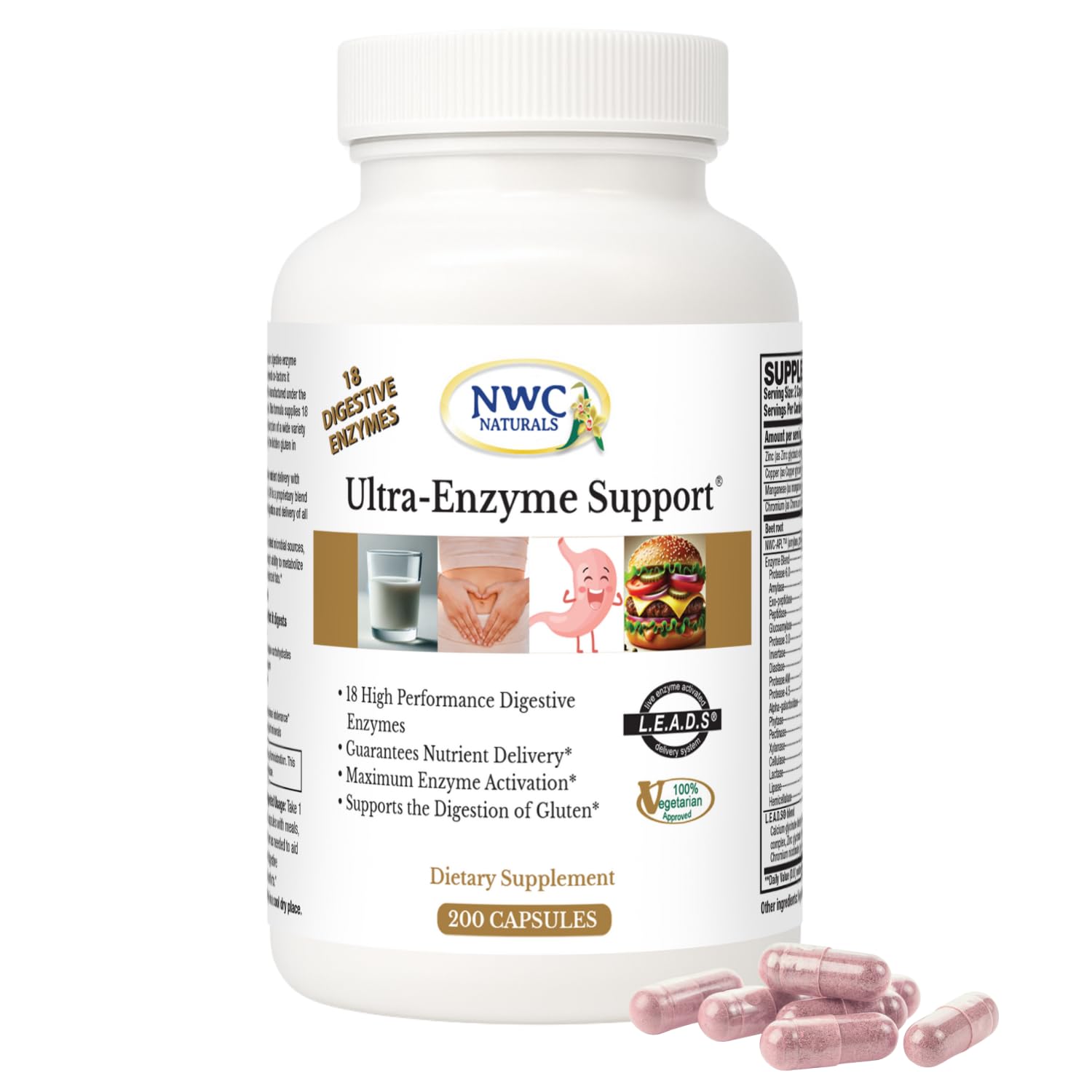 NWC Naturals Ultra-Enzyme Support bottle front label