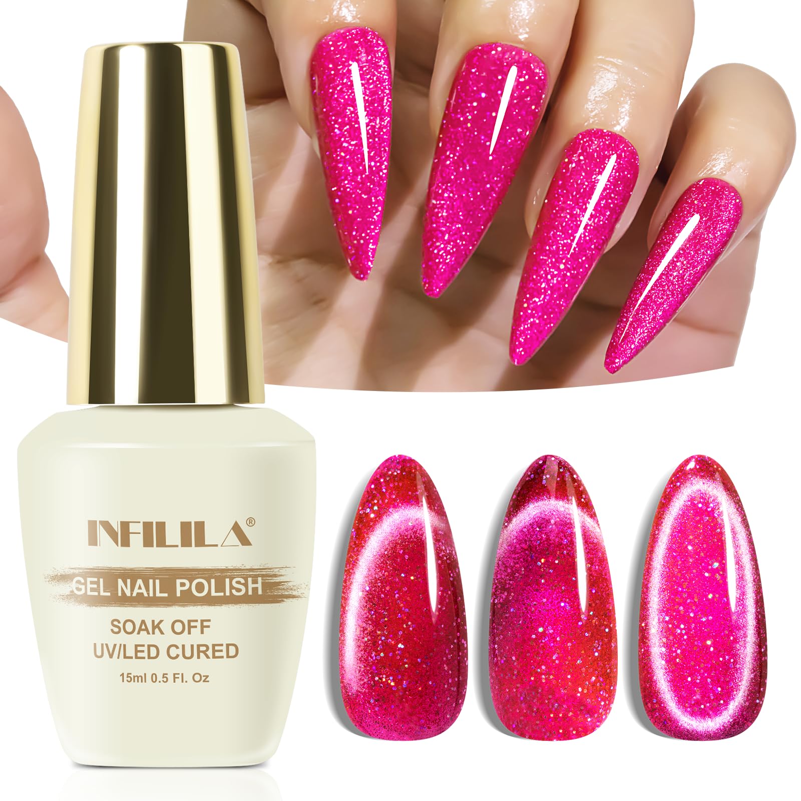 NXJ INFILILA cat eye gel polish bottle with magnetic shimmer for salon-quality nails