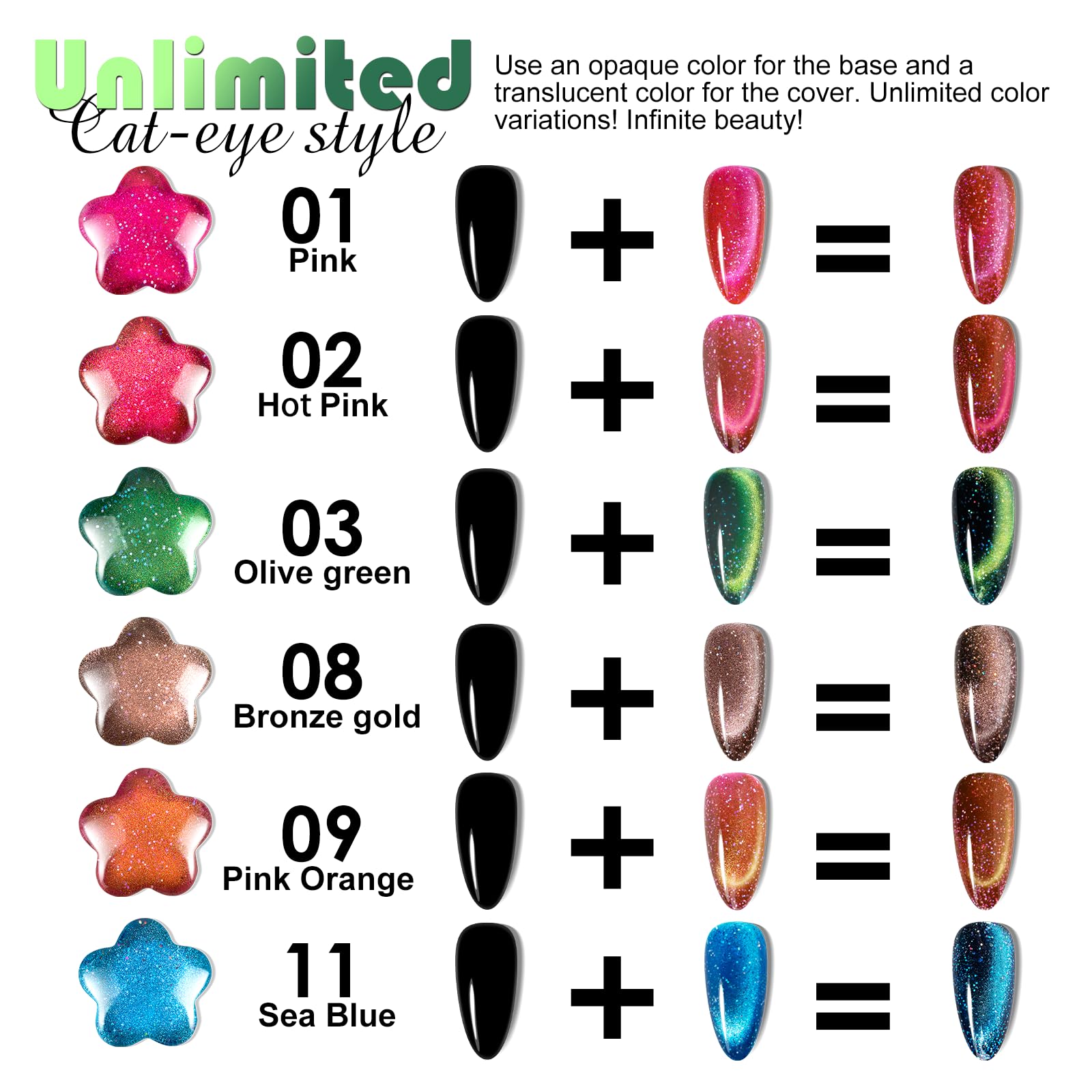 NXJ INFILILA magnetic bar used to create varied cat-eye effects during application.