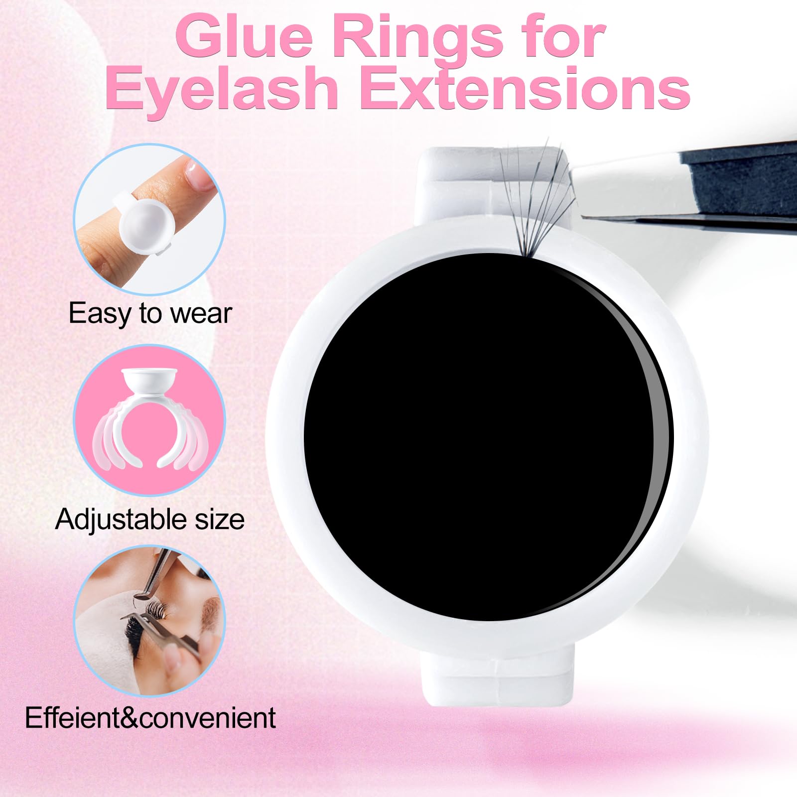 NXJ INFILILA glue rings with hold area for glue and primers during treatments