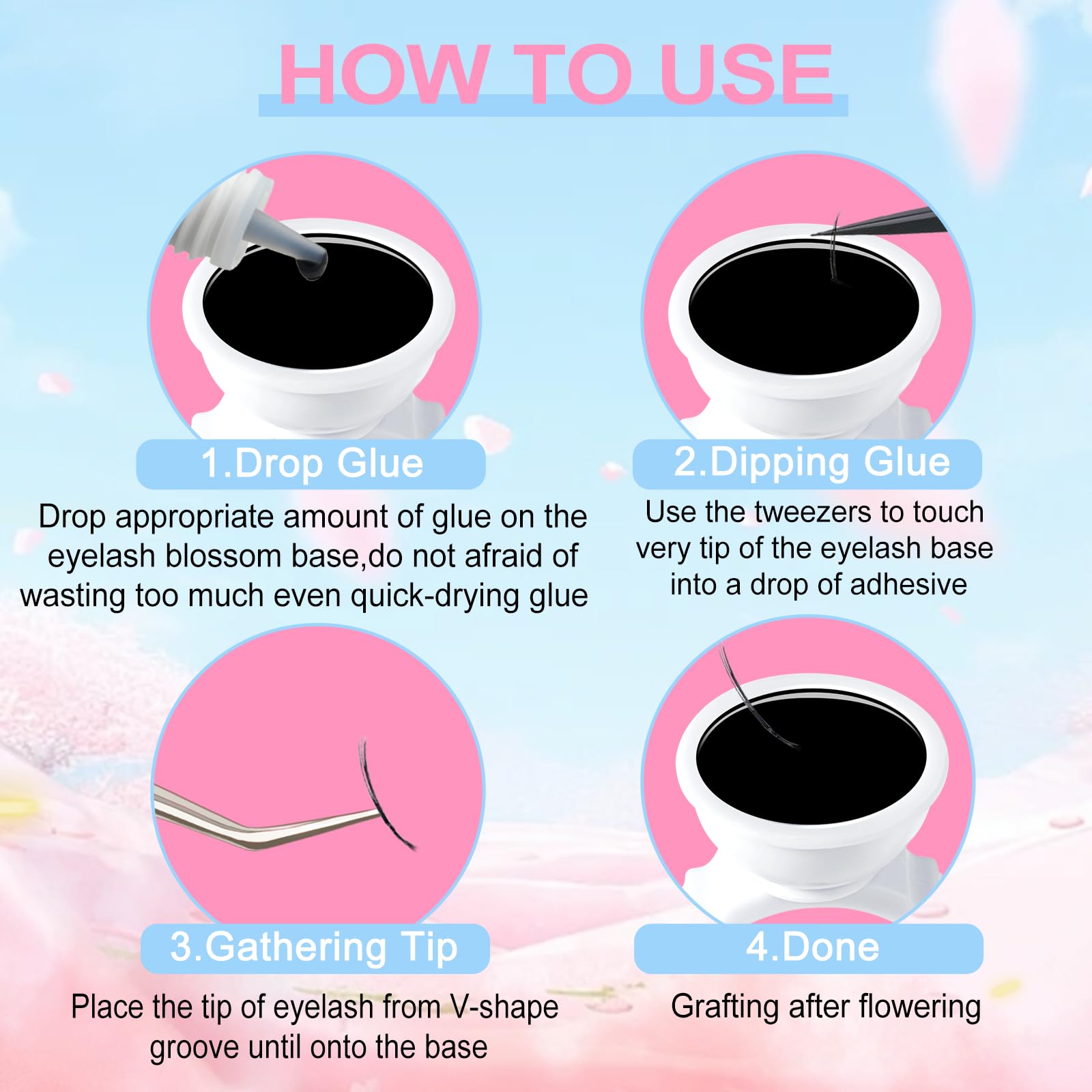 NXJ INFILILA glue rings used in eyelash extensions for controlled application