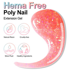 NXJ INFILILA hot pink glitter gel for chic nail art under UV/LED light