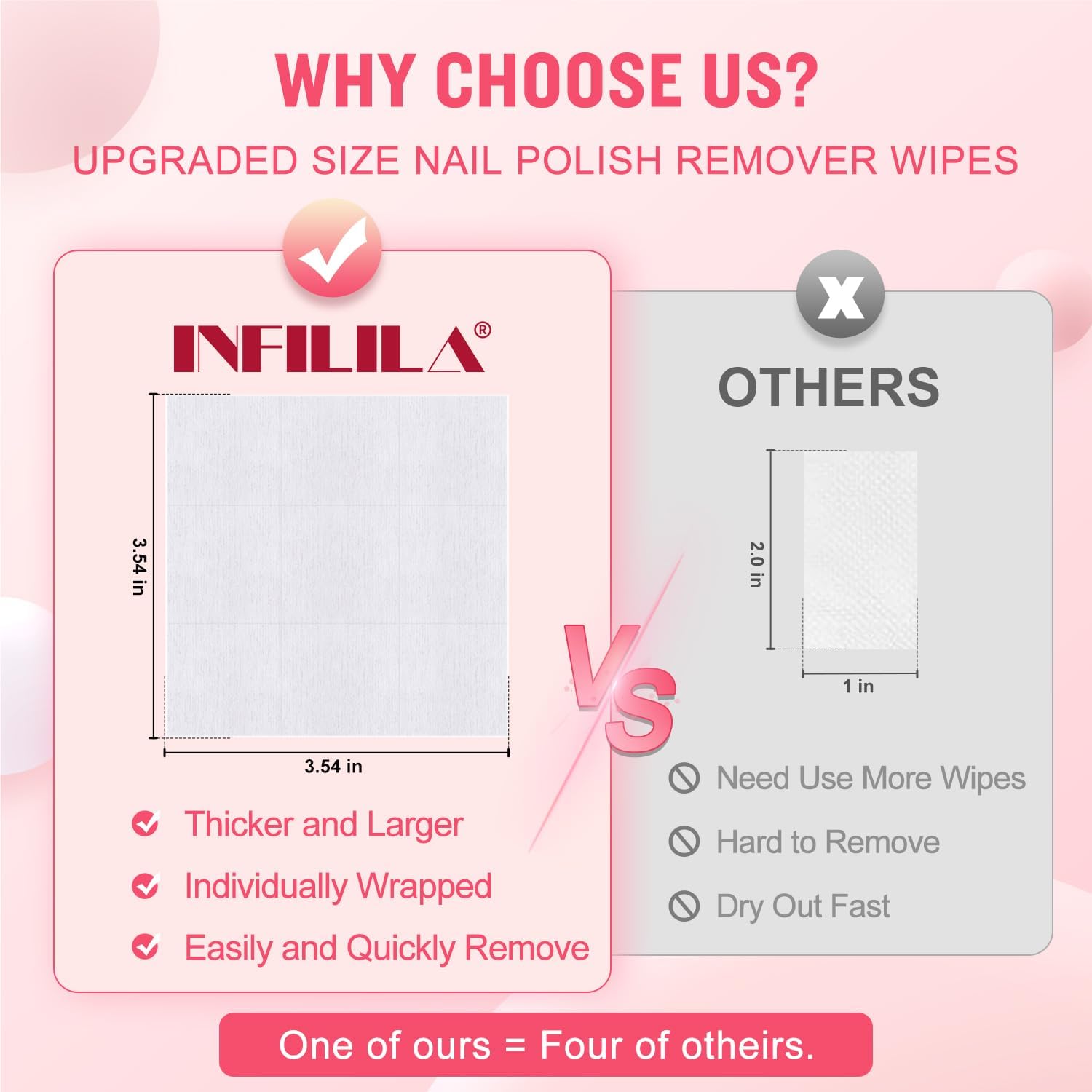 NXJ INFILILA nail polish remover pad open for immediate use.
