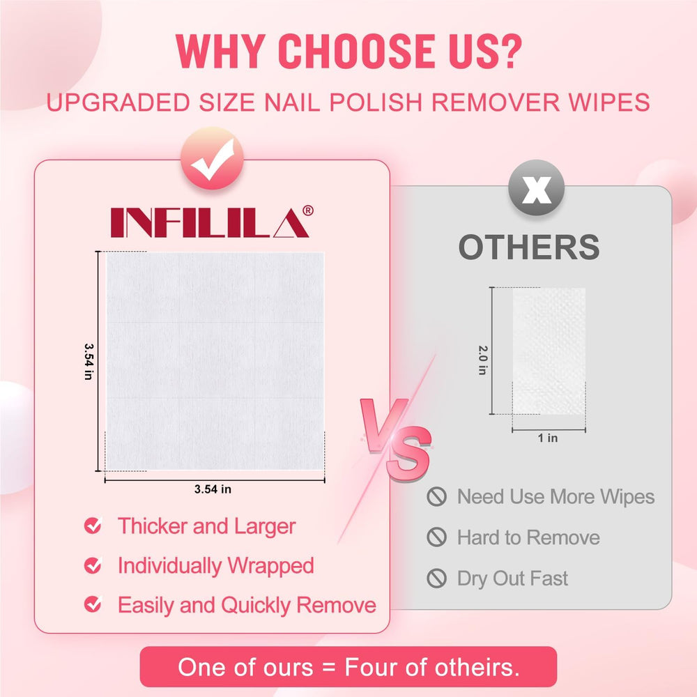 NXJ INFILILA nail polish remover pad open for immediate use.