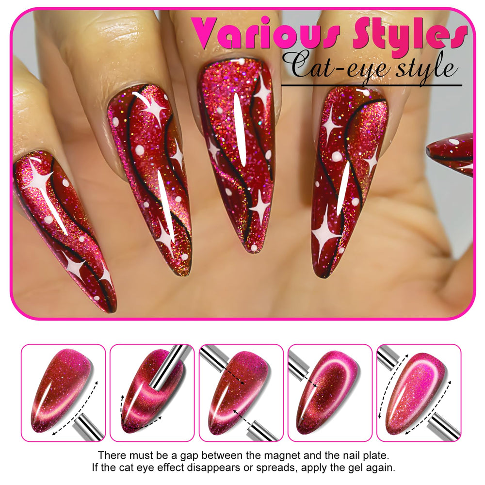 NXJ INFILILA Pink Cat Eye swatch reveals dual glitter and smooth finish