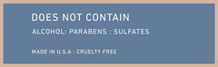 Cruelty-free, alcohol-free and paraben-free packaging
