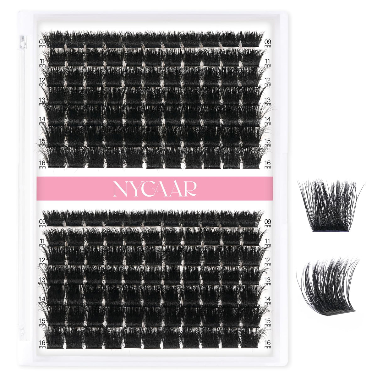NYCAAR lash clusters box front shows 154pcs for DIY lash extensions