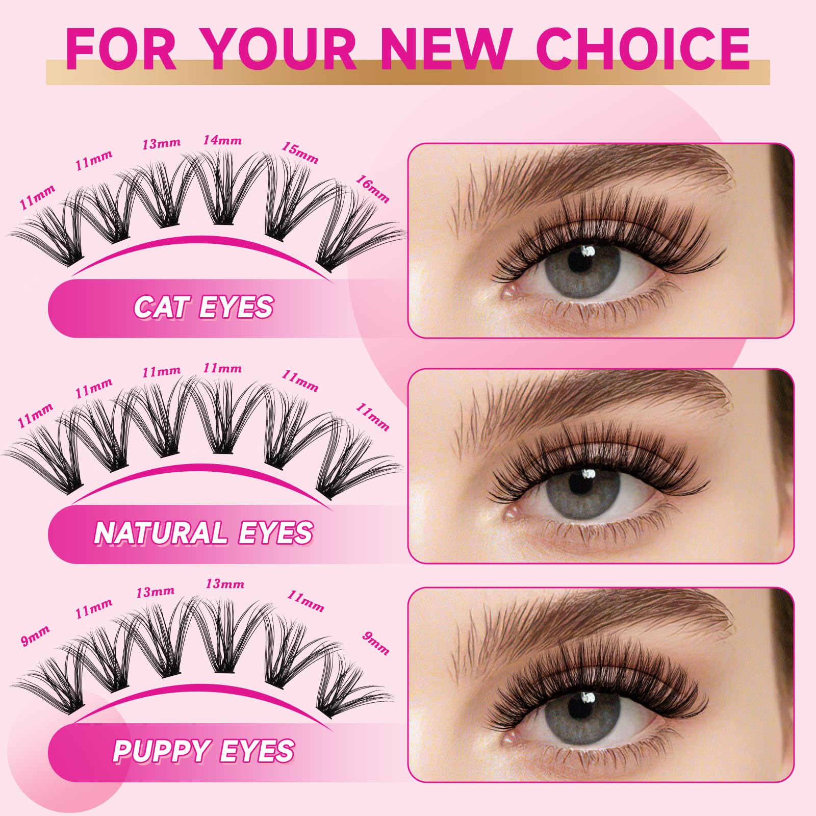 NYCAAR lashes offer 9–16mm lengths for tailored eye shapes.