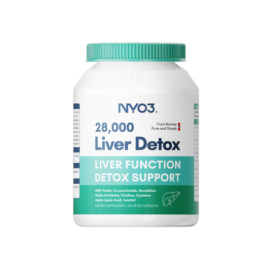 NYO3 Milk Thistle 200mg Liver Detox bottle and capsules