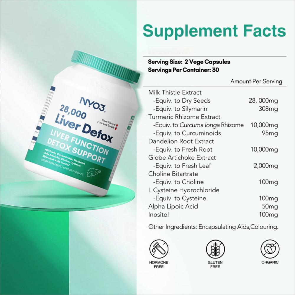Close-up of NYO3 Liver Detox capsules