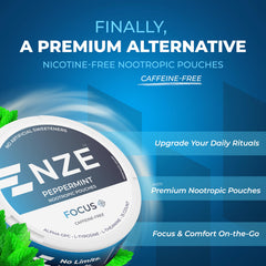 Close-up showing NZE Peppermint can packaging