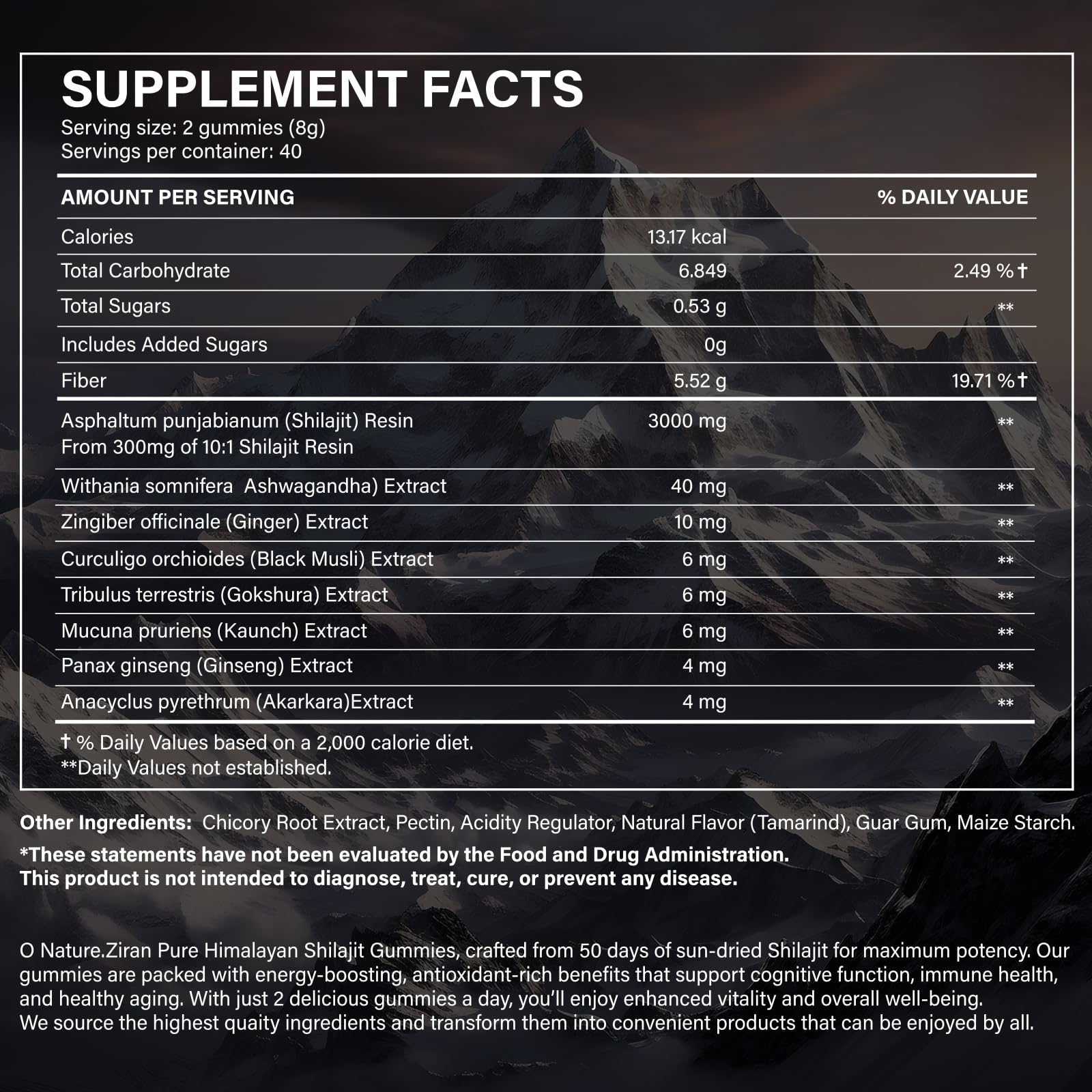 Shilajit Gummies with Ashwagandha and Gokshura ingredients