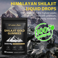 80-count bottle of Shilajit Gummies with natural flavor