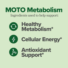 Close-up of Moto bottle and label detail