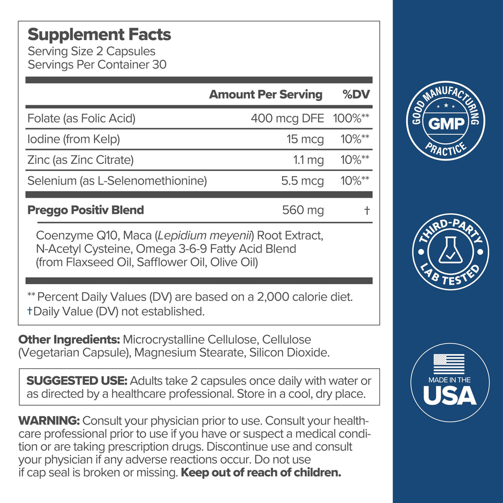 PREGGO Conception Support packaging and label