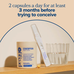 O Positiv Prego ingredients graphic featuring CoQ10 and NAC